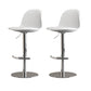 Industrial Backrest Rotatable Counter Stool Iron Cafe Bar Stool with Cushion and Pedal White 2 Piece Set Clearhalo 'Bar Furniture' 'Bar Stools' 'bar_stools' 'furn' 'furn_bar_stools' 'Furniture' 'Kitchen & Dining Furniture' 7016046