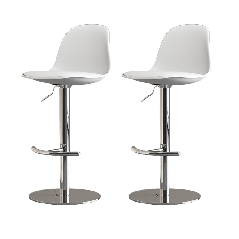 Industrial Backrest Rotatable Counter Stool Iron Cafe Bar Stool with Cushion and Pedal White 2 Piece Set Clearhalo 'Bar Furniture' 'Bar Stools' 'bar_stools' 'furn' 'furn_bar_stools' 'Furniture' 'Kitchen & Dining Furniture' 7016046