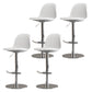 Industrial Backrest Rotatable Counter Stool Iron Cafe Bar Stool with Cushion and Pedal White 4 Piece Set Clearhalo 'Bar Furniture' 'Bar Stools' 'bar_stools' 'furn' 'furn_bar_stools' 'Furniture' 'Kitchen & Dining Furniture' 7016047