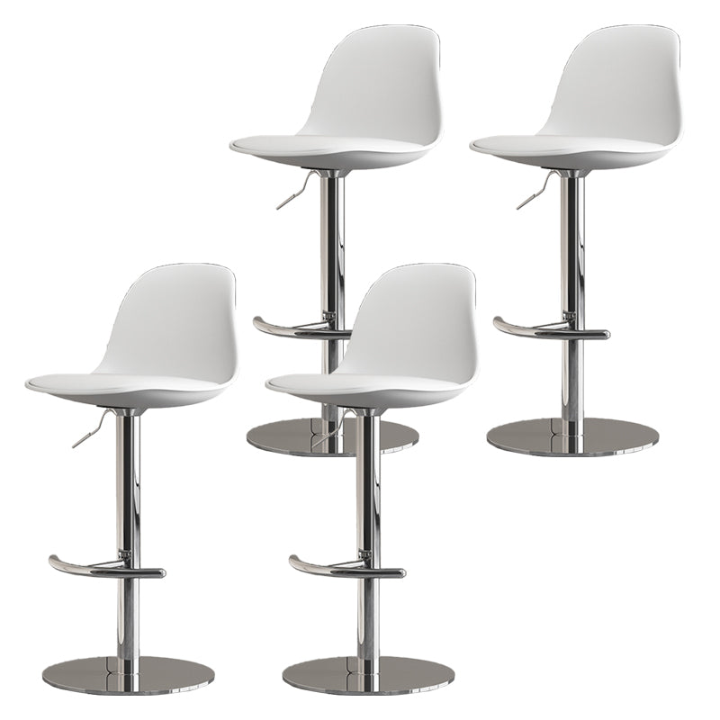 Industrial Backrest Rotatable Counter Stool Iron Cafe Bar Stool with Cushion and Pedal White 4 Piece Set Clearhalo 'Bar Furniture' 'Bar Stools' 'bar_stools' 'furn' 'furn_bar_stools' 'Furniture' 'Kitchen & Dining Furniture' 7016047