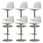 Industrial Backrest Rotatable Counter Stool Iron Cafe Bar Stool with Cushion and Pedal White 6 Piece Set Clearhalo 'Bar Furniture' 'Bar Stools' 'bar_stools' 'furn' 'furn_bar_stools' 'Furniture' 'Kitchen & Dining Furniture' 7016050