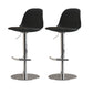 Industrial Backrest Rotatable Counter Stool Iron Cafe Bar Stool with Cushion and Pedal Black 2 Piece Set Clearhalo 'Bar Furniture' 'Bar Stools' 'bar_stools' 'furn' 'furn_bar_stools' 'Furniture' 'Kitchen & Dining Furniture' 7016055