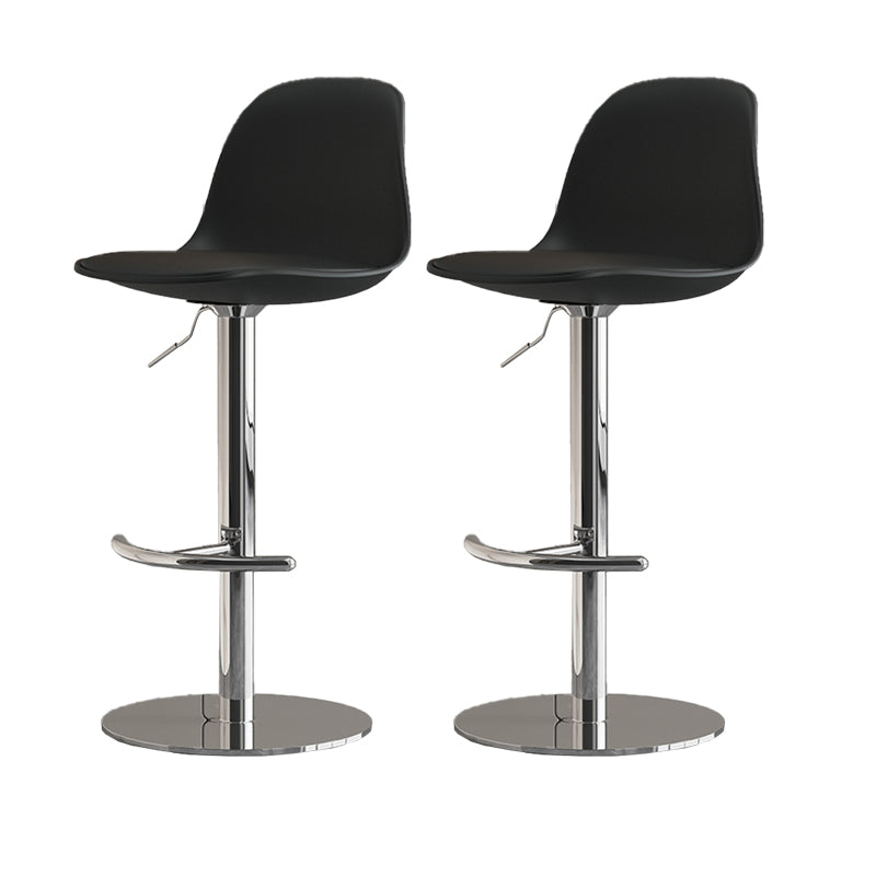 Industrial Backrest Rotatable Counter Stool Iron Cafe Bar Stool with Cushion and Pedal Black 2 Piece Set Clearhalo 'Bar Furniture' 'Bar Stools' 'bar_stools' 'furn' 'furn_bar_stools' 'Furniture' 'Kitchen & Dining Furniture' 7016055