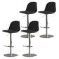 Industrial Backrest Rotatable Counter Stool Iron Cafe Bar Stool with Cushion and Pedal Black 4 Piece Set Clearhalo 'Bar Furniture' 'Bar Stools' 'bar_stools' 'furn' 'furn_bar_stools' 'Furniture' 'Kitchen & Dining Furniture' 7016058