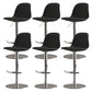 Industrial Backrest Rotatable Counter Stool Iron Cafe Bar Stool with Cushion and Pedal Black 6 Piece Set Clearhalo 'Bar Furniture' 'Bar Stools' 'bar_stools' 'furn' 'furn_bar_stools' 'Furniture' 'Kitchen & Dining Furniture' 7016059