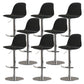 Industrial Backrest Rotatable Counter Stool Iron Cafe Bar Stool with Cushion and Pedal Black 8 Piece Set Clearhalo 'Bar Furniture' 'Bar Stools' 'bar_stools' 'furn' 'furn_bar_stools' 'Furniture' 'Kitchen & Dining Furniture' 7016062