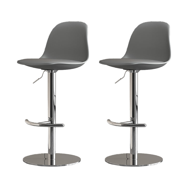Industrial Backrest Rotatable Counter Stool Iron Cafe Bar Stool with Cushion and Pedal Grey 2 Piece Set Clearhalo 'Bar Furniture' 'Bar Stools' 'bar_stools' 'furn' 'furn_bar_stools' 'Furniture' 'Kitchen & Dining Furniture' 7016064