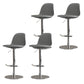 Industrial Backrest Rotatable Counter Stool Iron Cafe Bar Stool with Cushion and Pedal Grey 4 Piece Set Clearhalo 'Bar Furniture' 'Bar Stools' 'bar_stools' 'furn' 'furn_bar_stools' 'Furniture' 'Kitchen & Dining Furniture' 7016065