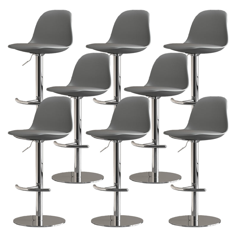 Industrial Backrest Rotatable Counter Stool Iron Cafe Bar Stool with Cushion and Pedal Grey 8 Piece Set Clearhalo 'Bar Furniture' 'Bar Stools' 'bar_stools' 'furn' 'furn_bar_stools' 'Furniture' 'Kitchen & Dining Furniture' 7016067