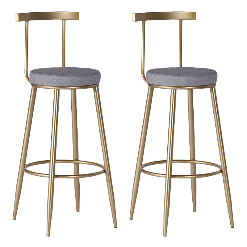 Sgabello da pranzo glam senza braccio sgabello da bar sul retro con base in metallo oro