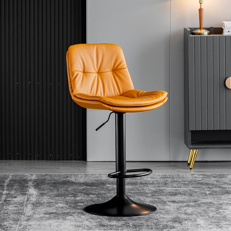 Tabouret de barre de hauteur réglable pivotant Bristol en faux cuir industriel avec repose-pieds