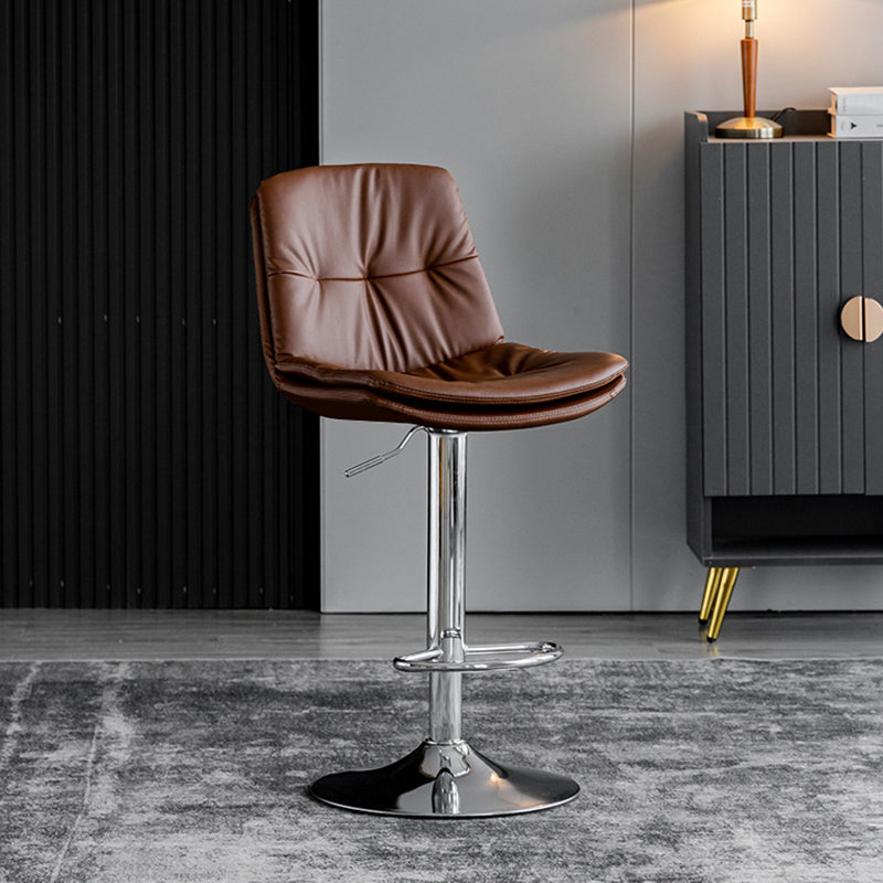 Tabouret de barre de hauteur réglable pivotant Bristol en faux cuir industriel avec repose-pieds