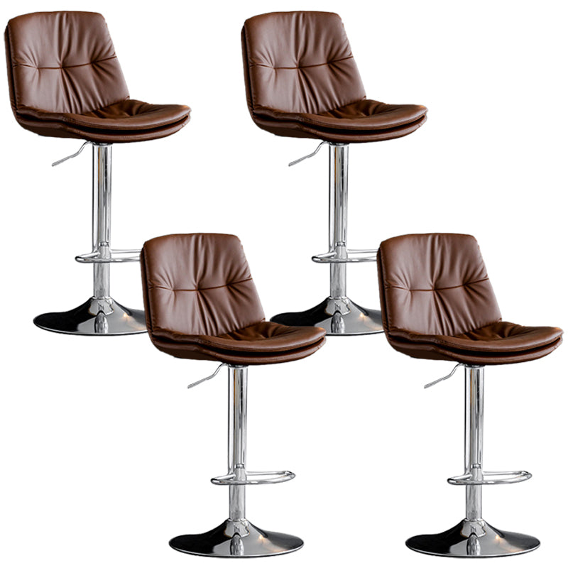 Tabouret de barre de hauteur réglable pivotant Bristol en faux cuir industriel avec repose-pieds