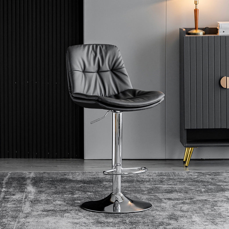 Tabouret de barre de hauteur réglable pivotant Bristol en faux cuir industriel avec repose-pieds