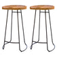 Armless Dining Stools Modern Bar Stools with Black Metal Base 2 Piece Set Non-Upholstered Saddle Clearhalo 'Bar Furniture' 'Bar Stools' 'bar_stools' 'furn' 'furn_bar_stools' 'Furniture' 'Kitchen & Dining Furniture' 7016262