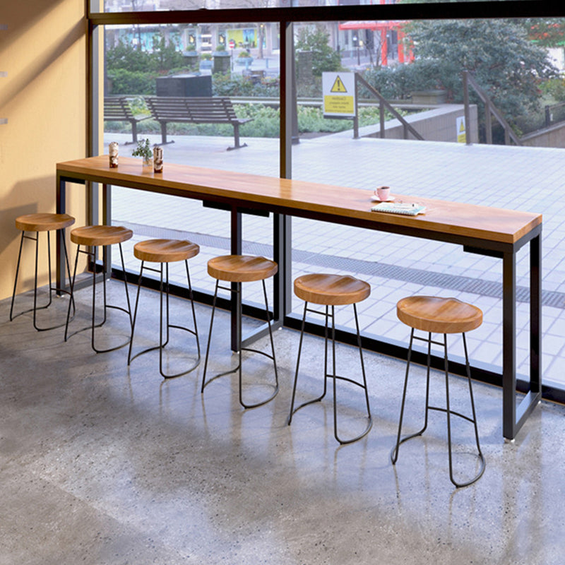 Armless Dining Stools Modern Bar Stools with Black Metal Base Clearhalo 'Bar Furniture' 'Bar Stools' 'bar_stools' 'furn' 'furn_bar_stools' 'Furniture' 'Kitchen & Dining Furniture' 7016265