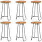 Armless Dining Stools Modern Bar Stools with Black Metal Base 6 Piece Set Non-Upholstered Saddle Clearhalo 'Bar Furniture' 'Bar Stools' 'bar_stools' 'furn' 'furn_bar_stools' 'Furniture' 'Kitchen & Dining Furniture' 7016266