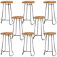 Armless Dining Stools Modern Bar Stools with Black Metal Base 8 Piece Set Non-Upholstered Saddle Clearhalo 'Bar Furniture' 'Bar Stools' 'bar_stools' 'furn' 'furn_bar_stools' 'Furniture' 'Kitchen & Dining Furniture' 7016267