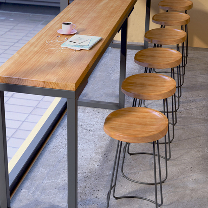 Armless Dining Stools Modern Bar Stools with Black Metal Base Clearhalo 'Bar Furniture' 'Bar Stools' 'bar_stools' 'furn' 'furn_bar_stools' 'Furniture' 'Kitchen & Dining Furniture' 7016268