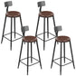Armless Dining Stools Modern Bar Stools with Black Metal Base 4 Piece Set Upholstered Round Clearhalo 'Bar Furniture' 'Bar Stools' 'bar_stools' 'furn' 'furn_bar_stools' 'Furniture' 'Kitchen & Dining Furniture' 7016271
