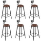 Armless Dining Stools Modern Bar Stools with Black Metal Base 6 Piece Set Upholstered Round Clearhalo 'Bar Furniture' 'Bar Stools' 'bar_stools' 'furn' 'furn_bar_stools' 'Furniture' 'Kitchen & Dining Furniture' 7016273