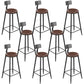 Armless Dining Stools Modern Bar Stools with Black Metal Base 8 Piece Set Upholstered Round Clearhalo 'Bar Furniture' 'Bar Stools' 'bar_stools' 'furn' 'furn_bar_stools' 'Furniture' 'Kitchen & Dining Furniture' 7016276