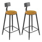 Armless Dining Stools Modern Bar Stools with Black Metal Base 2 Piece Set Non-Upholstered Round Clearhalo 'Bar Furniture' 'Bar Stools' 'bar_stools' 'furn' 'furn_bar_stools' 'Furniture' 'Kitchen & Dining Furniture' 7016278