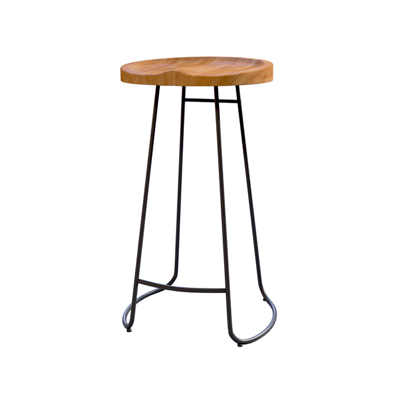 Armless Dining Stools Modern Bar Stools with Black Metal Base Clearhalo 'Bar Furniture' 'Bar Stools' 'bar_stools' 'furn' 'furn_bar_stools' 'Furniture' 'Kitchen & Dining Furniture' 7016279