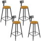 Armless Dining Stools Modern Bar Stools with Black Metal Base 4 Piece Set Non-Upholstered Round Clearhalo 'Bar Furniture' 'Bar Stools' 'bar_stools' 'furn' 'furn_bar_stools' 'Furniture' 'Kitchen & Dining Furniture' 7016280
