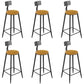 Armless Dining Stools Modern Bar Stools with Black Metal Base 6 Piece Set Non-Upholstered Round Clearhalo 'Bar Furniture' 'Bar Stools' 'bar_stools' 'furn' 'furn_bar_stools' 'Furniture' 'Kitchen & Dining Furniture' 7016281
