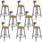 Armless Dining Stools Modern Bar Stools with Black Metal Base 8 Piece Set Non-Upholstered Round Clearhalo 'Bar Furniture' 'Bar Stools' 'bar_stools' 'furn' 'furn_bar_stools' 'Furniture' 'Kitchen & Dining Furniture' 7016282