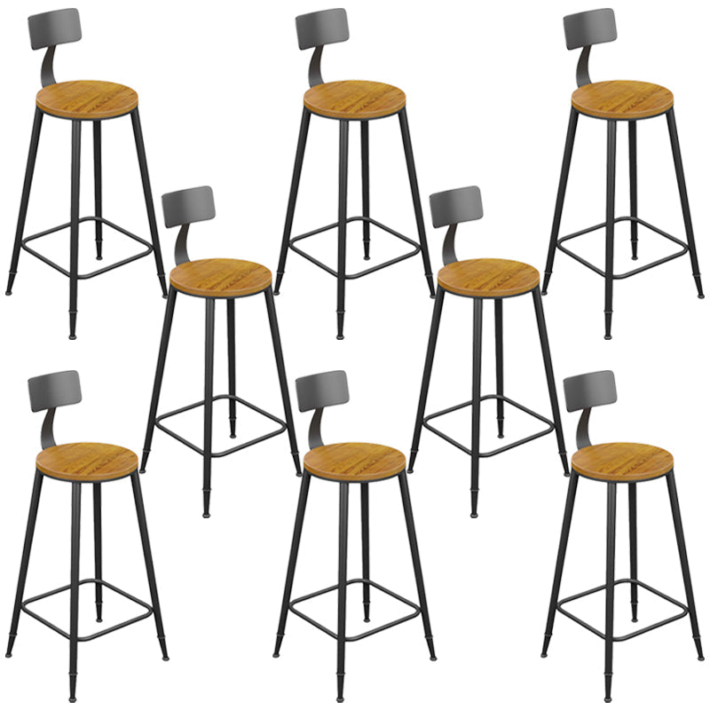 Armless Dining Stools Modern Bar Stools with Black Metal Base 8 Piece Set Non-Upholstered Round Clearhalo 'Bar Furniture' 'Bar Stools' 'bar_stools' 'furn' 'furn_bar_stools' 'Furniture' 'Kitchen & Dining Furniture' 7016282