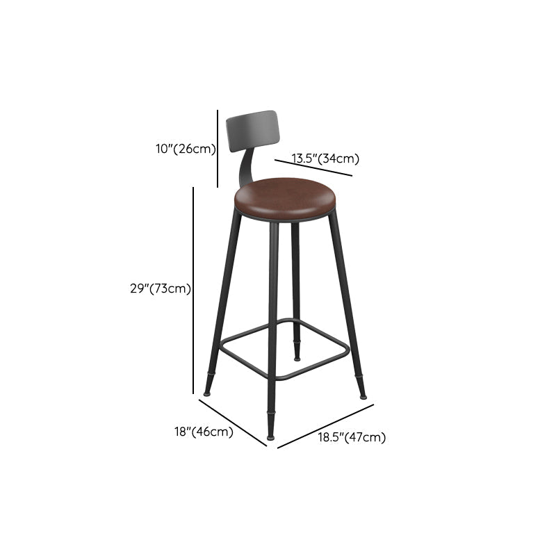 Armless Dining Stools Modern Bar Stools with Black Metal Base Clearhalo 'Bar Furniture' 'Bar Stools' 'bar_stools' 'furn' 'furn_bar_stools' 'Furniture' 'Kitchen & Dining Furniture' 7016283