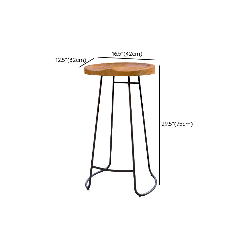Armless Dining Stools Modern Bar Stools with Black Metal Base Clearhalo 'Bar Furniture' 'Bar Stools' 'bar_stools' 'furn' 'furn_bar_stools' 'Furniture' 'Kitchen & Dining Furniture' 7016285