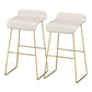 Faux Leather Bar Stool Modern Bar Height Armless Stool with Gold Base White 2 Piece Set Clearhalo 'Bar Furniture' 'Bar Stools' 'bar_stools' 'furn' 'furn_bar_stools' 'Furniture' 'Kitchen & Dining Furniture' 7016288