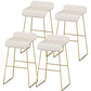 Faux Leather Bar Stool Modern Bar Height Armless Stool with Gold Base White 4 Piece Set Clearhalo 'Bar Furniture' 'Bar Stools' 'bar_stools' 'furn' 'furn_bar_stools' 'Furniture' 'Kitchen & Dining Furniture' 7016290