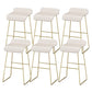 Faux Leather Bar Stool Modern Bar Height Armless Stool with Gold Base White 6 Piece Set Clearhalo 'Bar Furniture' 'Bar Stools' 'bar_stools' 'furn' 'furn_bar_stools' 'Furniture' 'Kitchen & Dining Furniture' 7016292