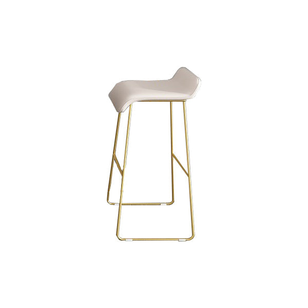 Faux Leather Bar Stool Modern Bar Height Armless Stool with Gold Base Clearhalo 'Bar Furniture' 'Bar Stools' 'bar_stools' 'furn' 'furn_bar_stools' 'Furniture' 'Kitchen & Dining Furniture' 7016294