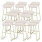 Faux Leather Bar Stool Modern Bar Height Armless Stool with Gold Base White 8 Piece Set Clearhalo 'Bar Furniture' 'Bar Stools' 'bar_stools' 'furn' 'furn_bar_stools' 'Furniture' 'Kitchen & Dining Furniture' 7016295
