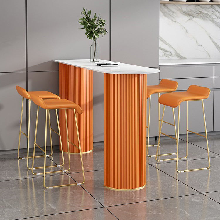 Faux Leather Bar Stool Modern Bar Height Armless Stool with Gold Base Clearhalo 'Bar Furniture' 'Bar Stools' 'bar_stools' 'furn' 'furn_bar_stools' 'Furniture' 'Kitchen & Dining Furniture' 7016299