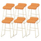 Faux Leather Bar Stool Modern Bar Height Armless Stool with Gold Base Orange 6 Piece Set Clearhalo 'Bar Furniture' 'Bar Stools' 'bar_stools' 'furn' 'furn_bar_stools' 'Furniture' 'Kitchen & Dining Furniture' 7016302