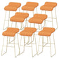 Faux Leather Bar Stool Modern Bar Height Armless Stool with Gold Base Orange 8 Piece Set Clearhalo 'Bar Furniture' 'Bar Stools' 'bar_stools' 'furn' 'furn_bar_stools' 'Furniture' 'Kitchen & Dining Furniture' 7016303