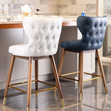 Solid Wood Counter Stools Industrial Fabric Counter Stools with Low Back