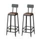 Armless Dining Stool Contemporary Bar Stool with Black Metal Base 2 Piece Set Upholstered Square Clearhalo 'Bar Furniture' 'Bar Stools' 'bar_stools' 'furn' 'furn_bar_stools' 'Furniture' 'Kitchen & Dining Furniture' 7016415