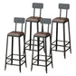 Armless Dining Stool Contemporary Bar Stool with Black Metal Base 4 Piece Set Upholstered Square Clearhalo 'Bar Furniture' 'Bar Stools' 'bar_stools' 'furn' 'furn_bar_stools' 'Furniture' 'Kitchen & Dining Furniture' 7016417