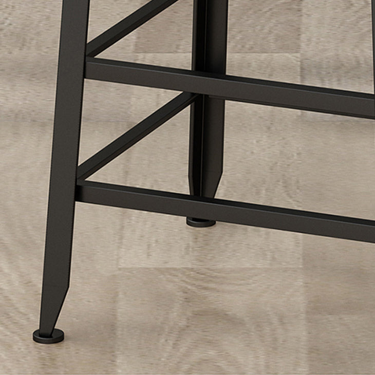 Armless Dining Stool Contemporary Bar Stool with Black Metal Base Clearhalo 'Bar Furniture' 'Bar Stools' 'bar_stools' 'furn' 'furn_bar_stools' 'Furniture' 'Kitchen & Dining Furniture' 7016418