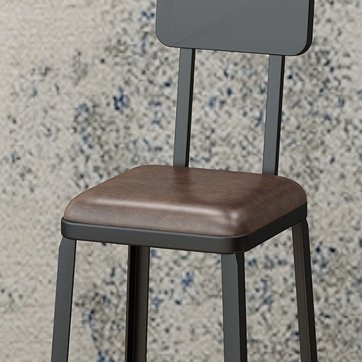 Armless Dining Stool Contemporary Bar Stool with Black Metal Base Clearhalo 'Bar Furniture' 'Bar Stools' 'bar_stools' 'furn' 'furn_bar_stools' 'Furniture' 'Kitchen & Dining Furniture' 7016419