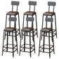 Armless Dining Stool Contemporary Bar Stool with Black Metal Base 6 Piece Set Upholstered Square Clearhalo 'Bar Furniture' 'Bar Stools' 'bar_stools' 'furn' 'furn_bar_stools' 'Furniture' 'Kitchen & Dining Furniture' 7016420
