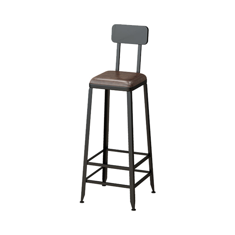 Armless Dining Stool Contemporary Bar Stool with Black Metal Base Clearhalo 'Bar Furniture' 'Bar Stools' 'bar_stools' 'furn' 'furn_bar_stools' 'Furniture' 'Kitchen & Dining Furniture' 7016421