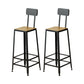Armless Dining Stool Contemporary Bar Stool with Black Metal Base 2 Piece Set Non-Upholstered Square Clearhalo 'Bar Furniture' 'Bar Stools' 'bar_stools' 'furn' 'furn_bar_stools' 'Furniture' 'Kitchen & Dining Furniture' 7016426